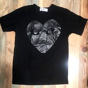 COMME DES GARCONS PLAY Black Large Heart Graphic T-Shirt Size L